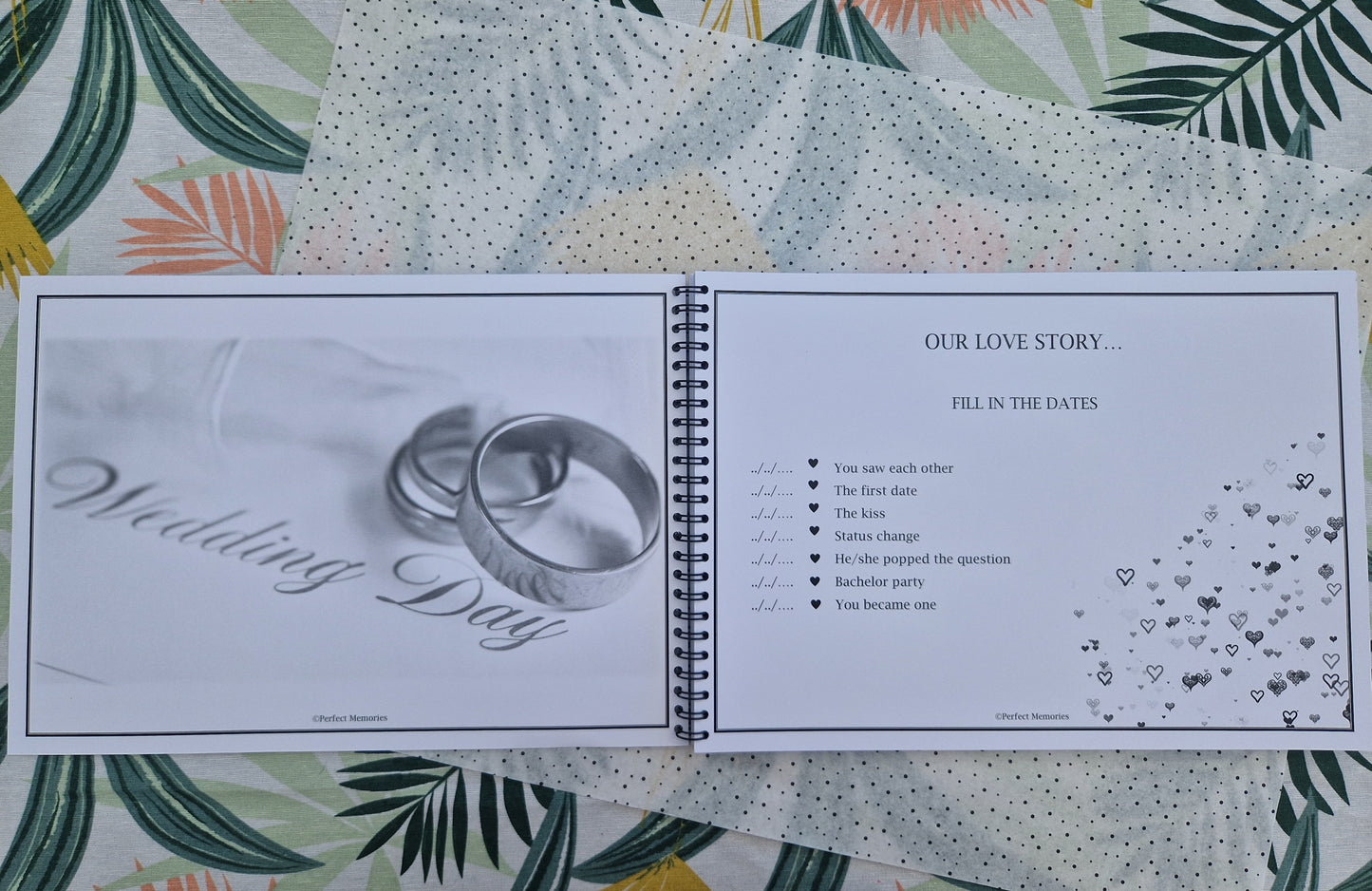 Trouwboek | Wedding | Invulboek | Memories | Zwart-wit | A4 formaat