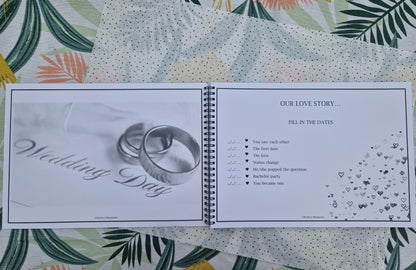 Trouwboek | Wedding | Invulboek | Memories | Zwart-wit | A4 formaat