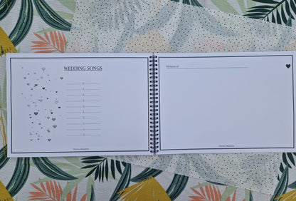 Trouwboek | Wedding | Invulboek | Memories | Zwart-wit | A4 formaat