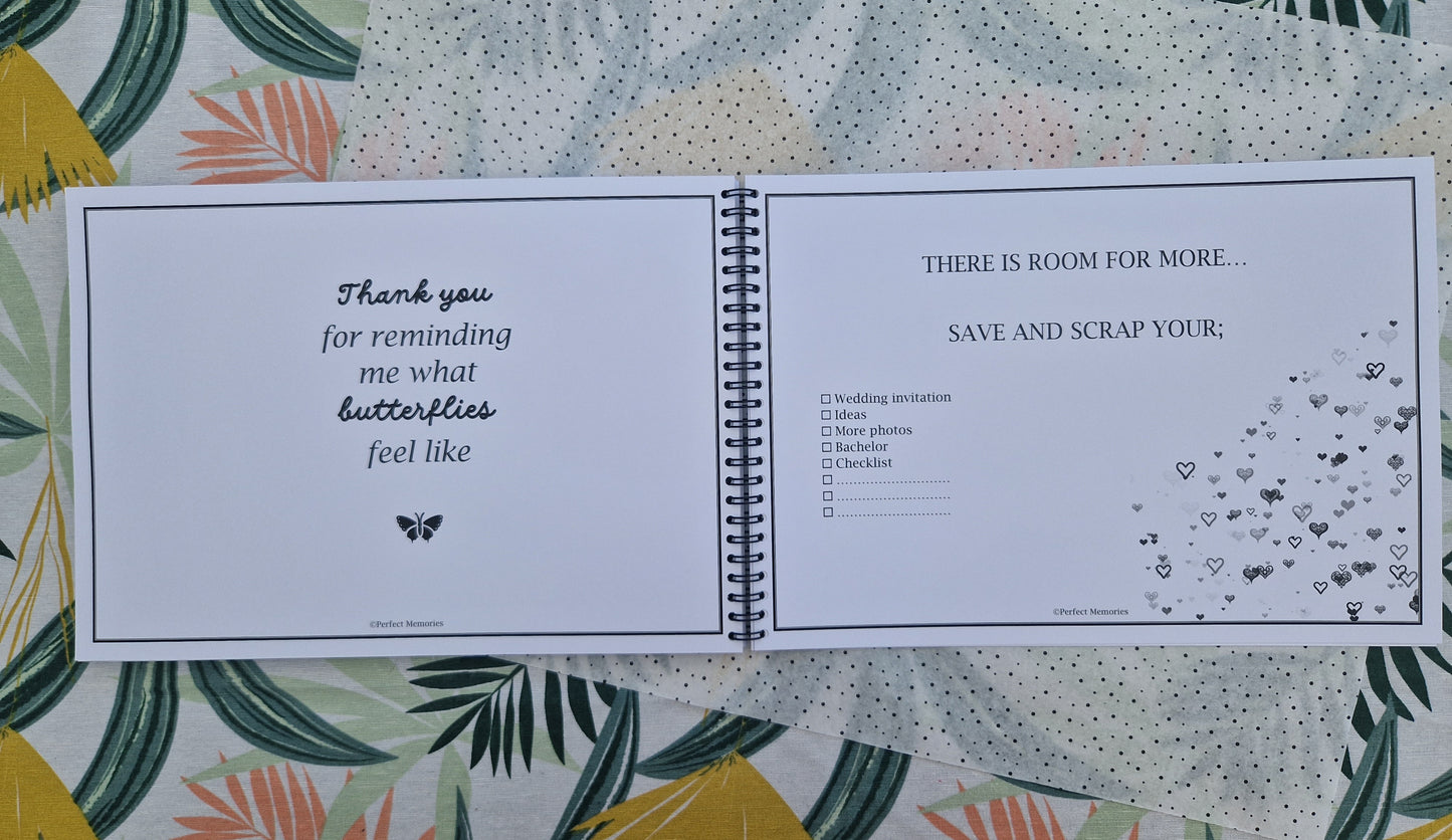 Trouwboek | Wedding | Invulboek | Memories | Zwart-wit | A4 formaat