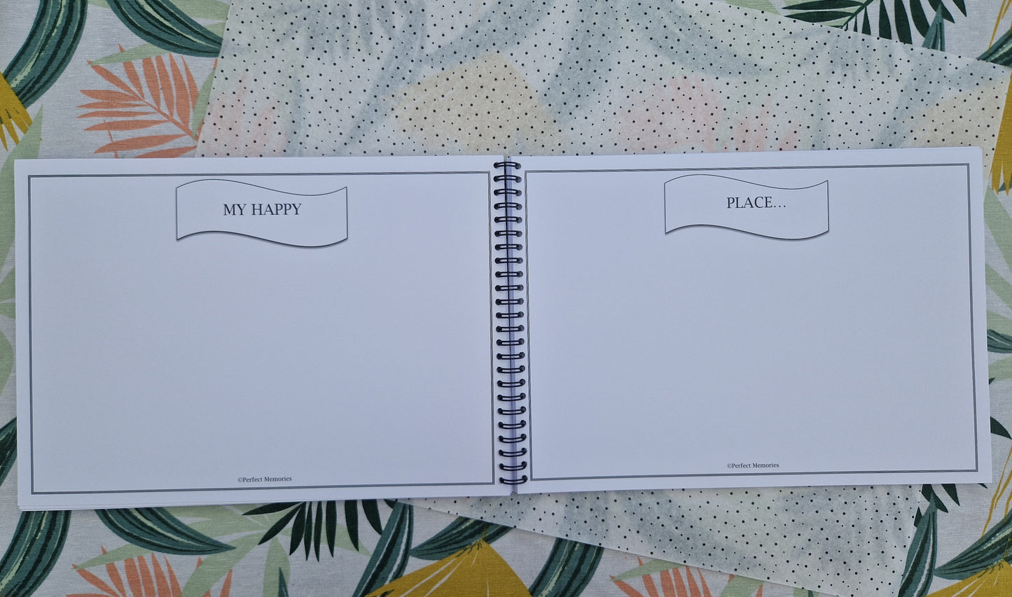 Vakantieboek | Invulboek | A4 formaat | Reisdagboek voor het gezin | Zwart-wit