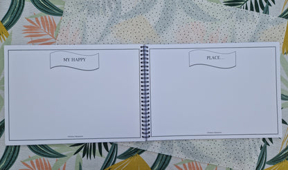 Vakantieboek | Invulboek | A4 formaat | Reisdagboek voor het gezin | Zwart-wit